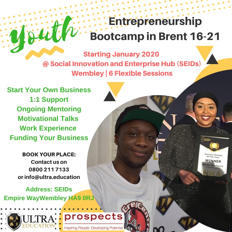 Read more about the article YOUTH ENTREPRENEUR BOOTCAMP IN BRENT 16-21 YRS OLD